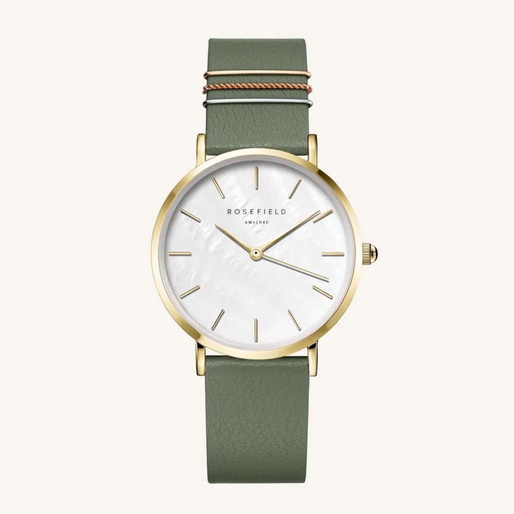 Rosefield West Village Olive Green women’s watches